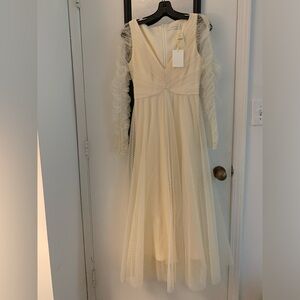 Zimmermann Espionage Polka-dot Tulle Dress, Cream, Size 0